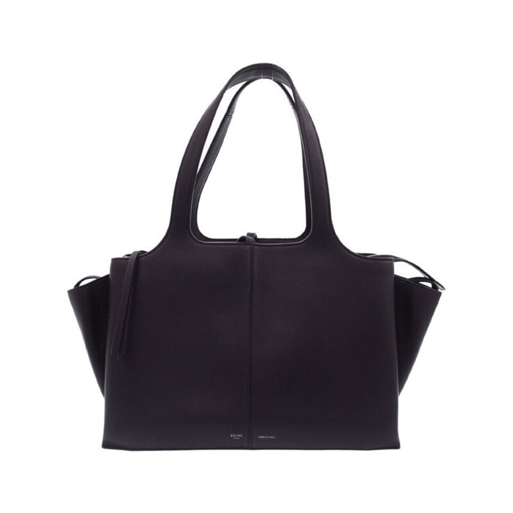 Celine Shoulder Tote Trifold Bag Leather Grained - Picture 2 of 9